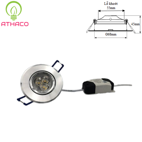 Ưu điểm của đèn led Downlight âm trần 3W