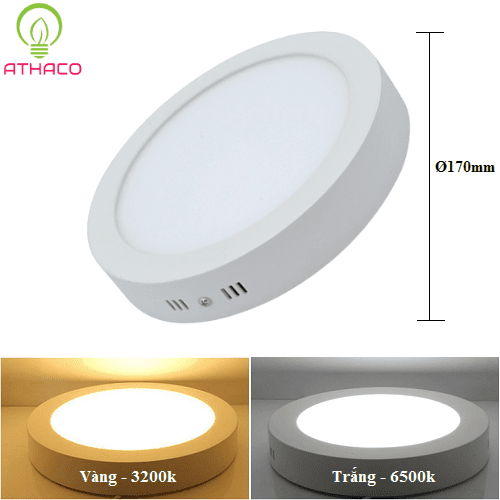 Đèn led ốp nổi 12w tròn AThaco