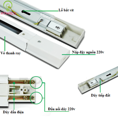 Thanh ray đèn rọi 1m và 1m5