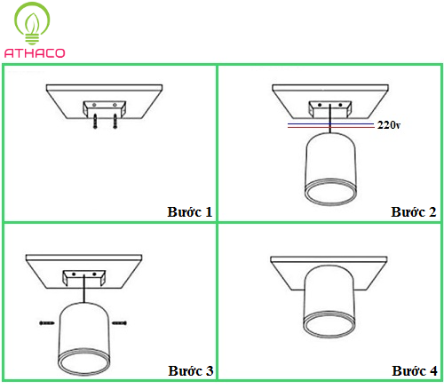 Đèn lon nổi 12w led downlight AThaco