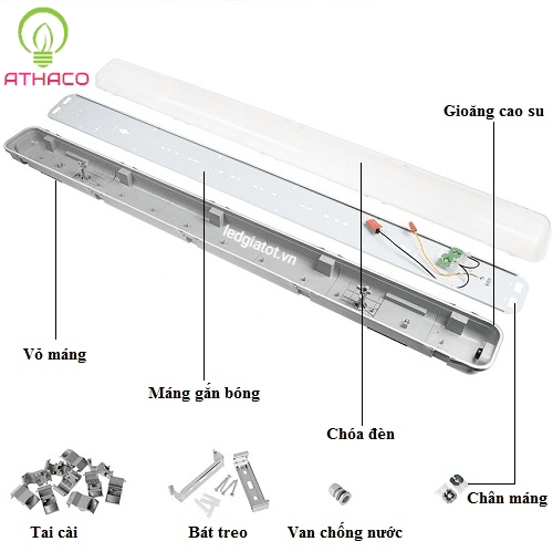 Cấu tạo đèn chống ẩm 1m2 AThaco