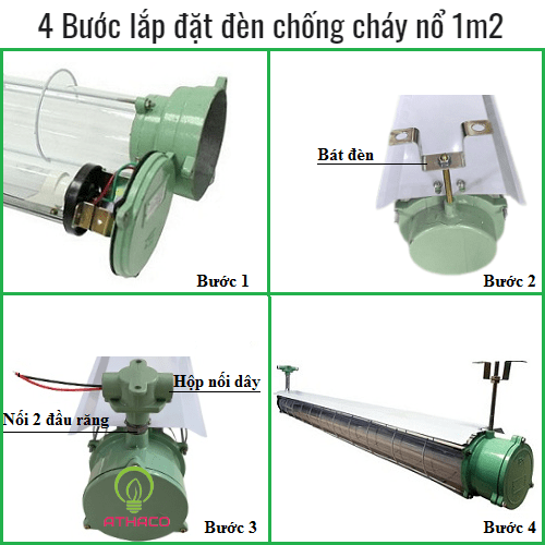 Máng đèn chống cháy nổ 1m2 đôi AThaco