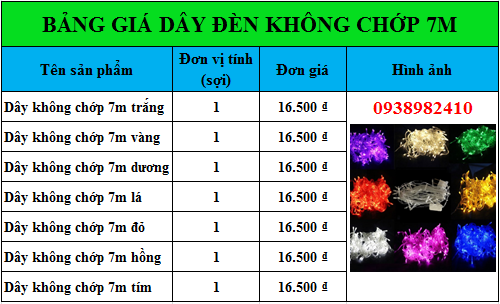 Dây đèn đứng không chớp 7m 60 bóng