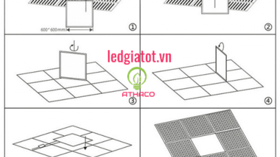 Hướng dẫn cách lắp đặt đèn led panel tấm cho trần thả