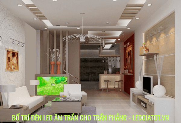 Cách bố trí đèn âm trần led cho phòng khách hợp lý nhất