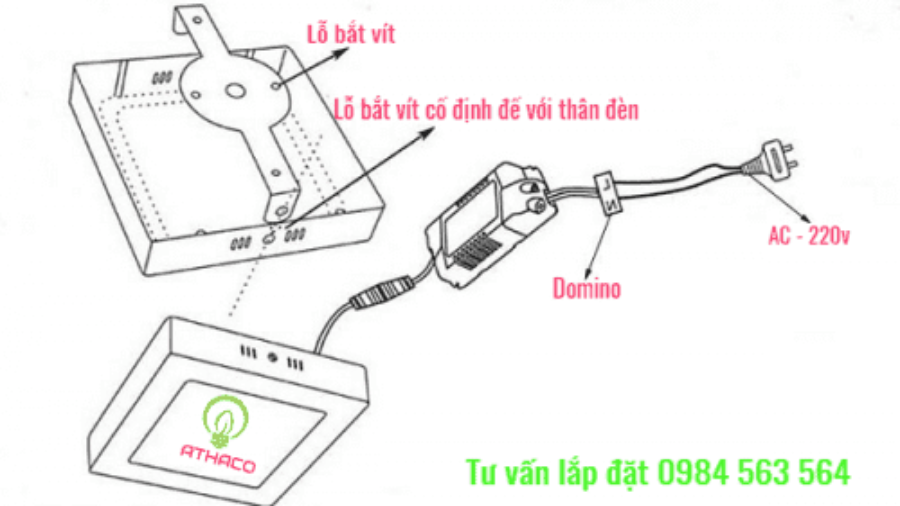 Hướng dẫn cách lắp đặt đèn led ốp trần nổi đơn giản