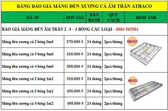 Báo giá máng đèn xương cá âm trần Siêu Rẻ tại đây