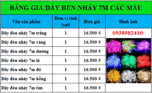 Dây đèn nhấp nháy led đơn màu 7m