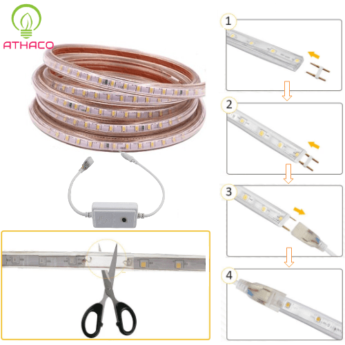 Hướng dẫn lắp đặt led dây nháy đuổi 220V 1 hàng LED