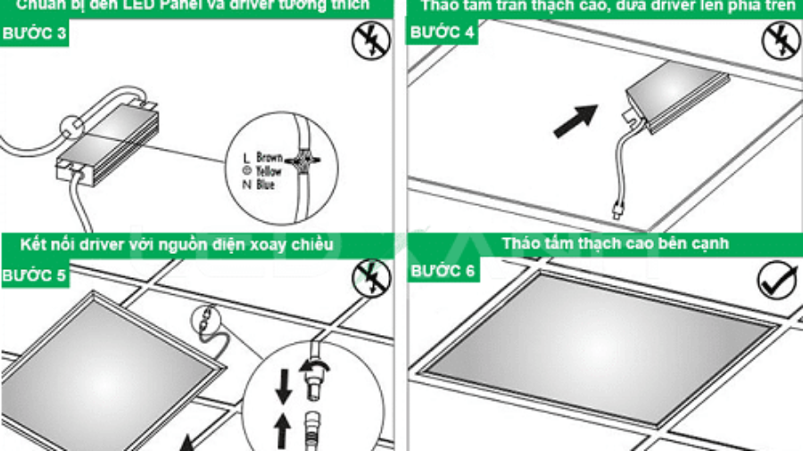 Mách bạn cách lắp đặt đèn led panel tấm cho mọi loại trần