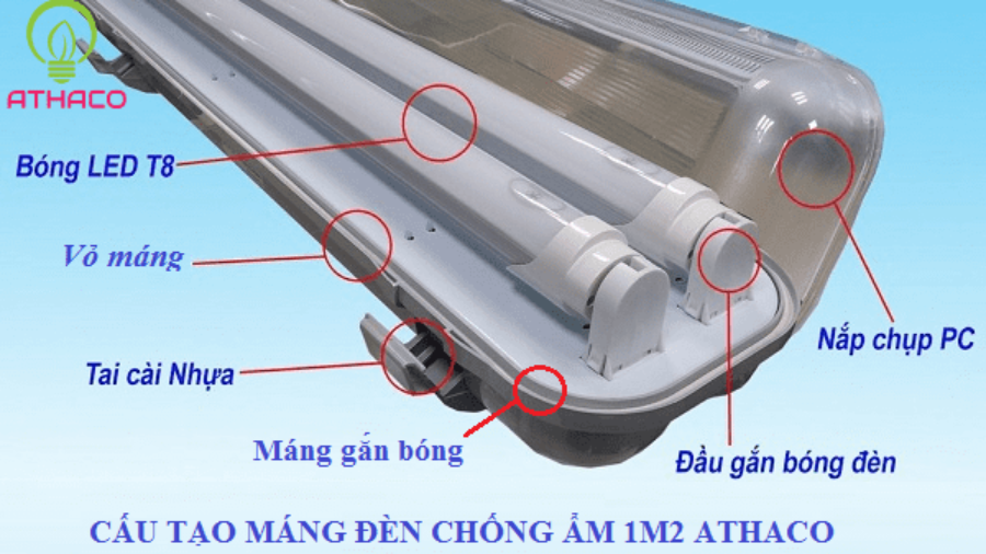 Cấu tạo máng đèn chống ẩm 6 chi tiết quan trọng bạn nên biết