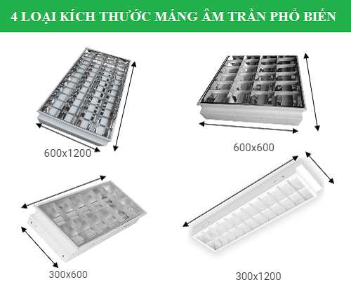 Mách bạn 4 loại kích thước máng đèn âm trần phổ biến nhất