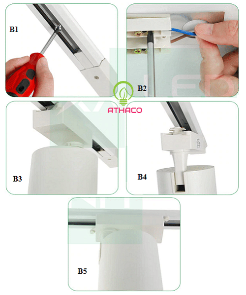 Kích thước thanh ray đèn rọi led - bảng giá và phụ kiện thanh ray