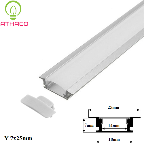 Thanh nhôm gắn led U Y V cho tủ kệ