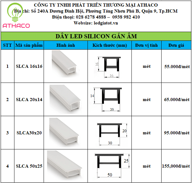 Đèn led Silicon dẻo uốn cong định hình