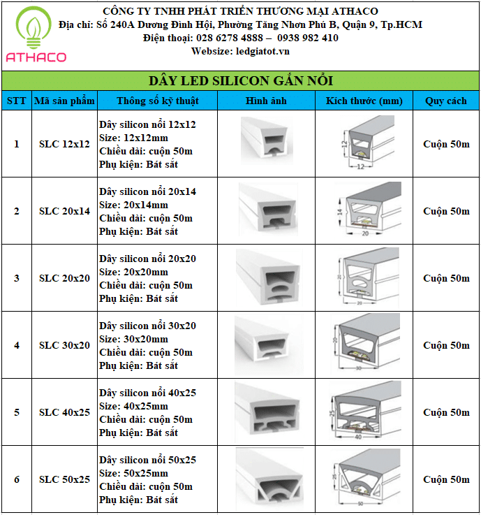 Đèn led Silicon dẻo uốn cong định hình