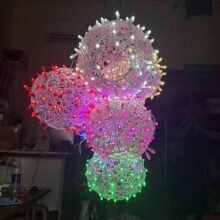 Đèn LED cầu mây D200 6 màu trang trí