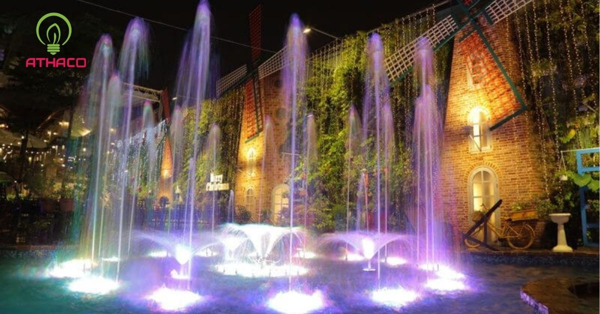 Gợi ý cách bố trí đèn ngoài trời đẹp cho quán cà phê