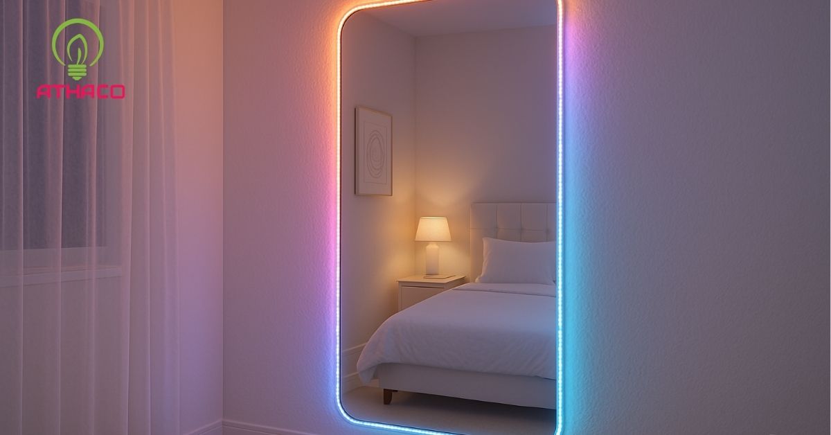 Lắp đèn LED quanh gương tạo góc sống ảo “auto đẹp”