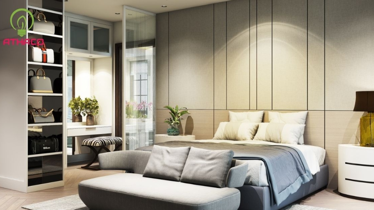cách bố trí đèn led phòng ngủ