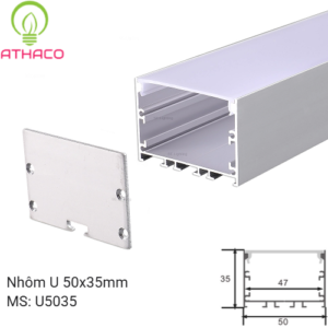 Thanh Nhôm Chữ U 5035 LED Profile Định Hình Lắp Nổi Giá Tốt