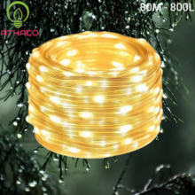 Dây đèn LED hạt gạo 80m chống nước sáng vàng