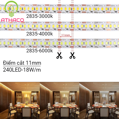 Ứng dụng của mẫu đèn LED dây 2835 240LED/m
