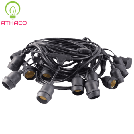 Dây đui đèn chống nước 10m 20 đui E27 ngoài trời