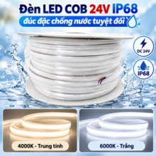 Đèn LED dây COB 24V IP68 cuộn 100m đúc đặc chống nước
