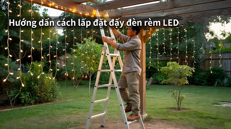 5. Hướng Dẫn Kỹ Thuật Lắp Đặt Đèn Rèm Ngoài Trời Đảm Bảo Thẩm Mỹ Và An Toàn